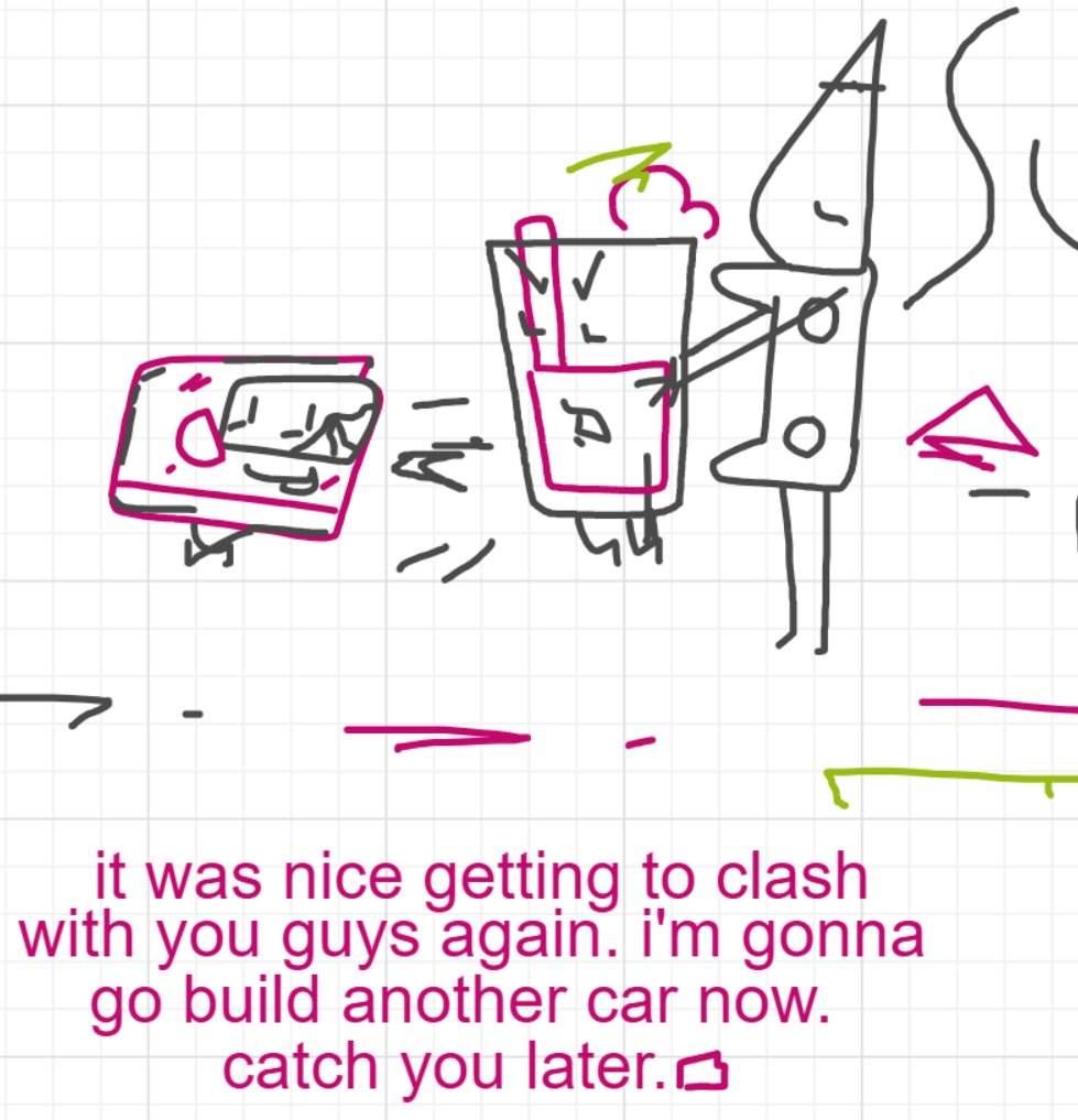 A panel from I've Been Everywhere, Man, episode nine of the Board Boards object show by Furretwalk/WalkingFurret.